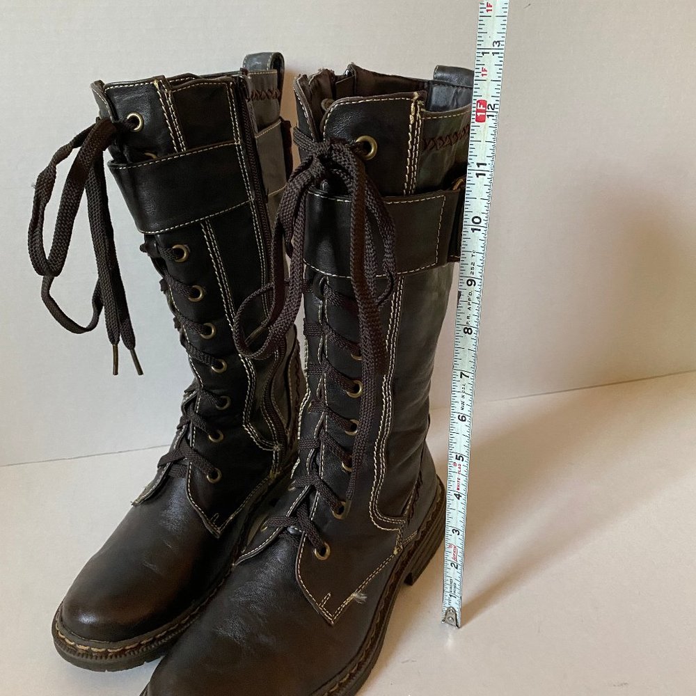 WANTED women's Mid Calf Lace Up combat boots